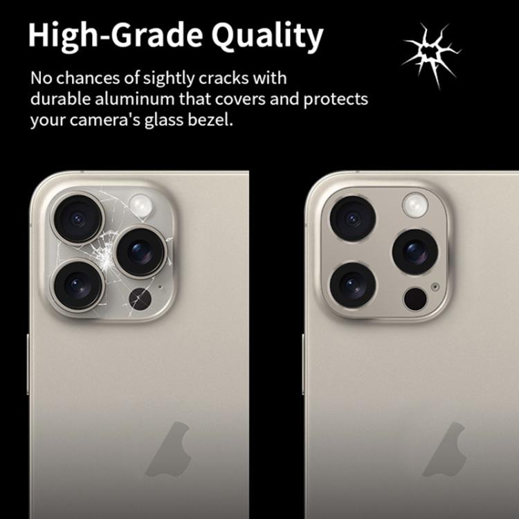 XDcase Titanium Alloy Hollow Camera Lens Protector, For iPhone 16 Pro / 16 Pro Max