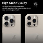 XDcase Titanium Alloy Hollow Camera Lens Protector, For iPhone 15 Pro / 15 Pro Max