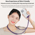 XDcase 7mm Polyester Rope Stainless Steel Sheet Adjustable Crossbody Mobile Phone Lanyard