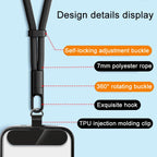 XDcase 7mm Polyester Rope with Gasket Adjustable Mobile Phone Wrist Lanyard