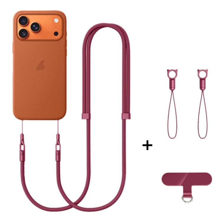 XDcase 7mm Polyester Rope Double Buckle Adjustable Crossbody Mobile Phone Lanyard