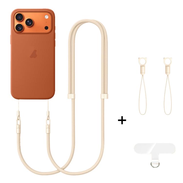 XDcase 7mm Polyester Rope Double Buckle Adjustable Crossbody Mobile Phone Lanyard
