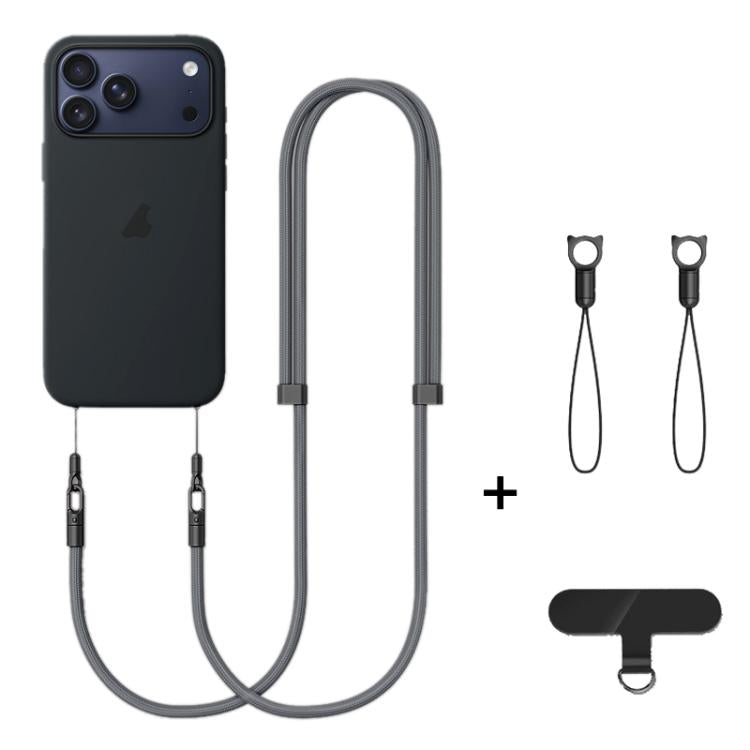 XDcase 7mm Polyester Rope Double Buckle Adjustable Crossbody Mobile Phone Lanyard