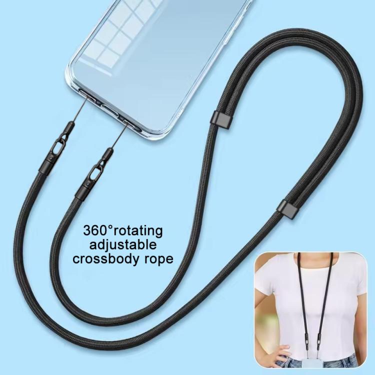XDcase 7mm Polyester Rope Double Buckle Adjustable Crossbody Mobile Phone Lanyard