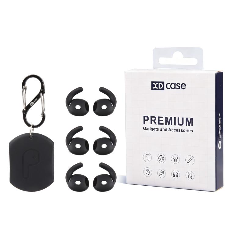 XDcase 3 Pairs Silicone Anti-slip Sports Ear Caps with Storage Case & Carabiner