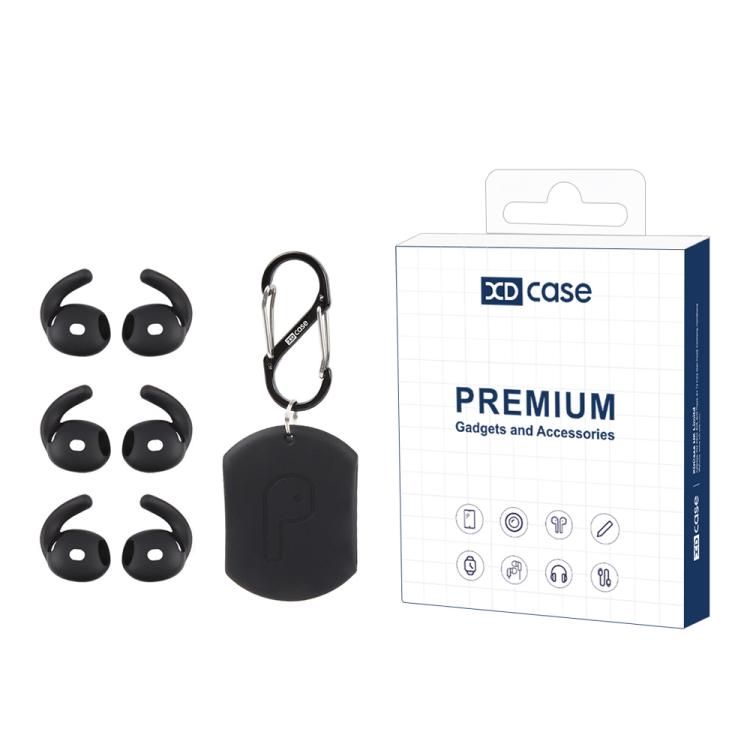 XDcase 3 Pairs Silicone Anti-slip Sports Ear Caps with Storage Case & Carabiner, For AirPods 4