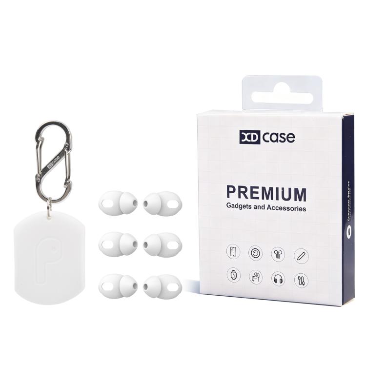 XDcase 3 Pairs Silicone Cover Ear Caps with Storage Case & Carabiner, For AirPods 4
