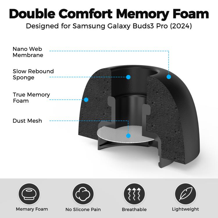 XDcase 3 Pairs Silicone Ear Tips with Storage & Cleaning Kit