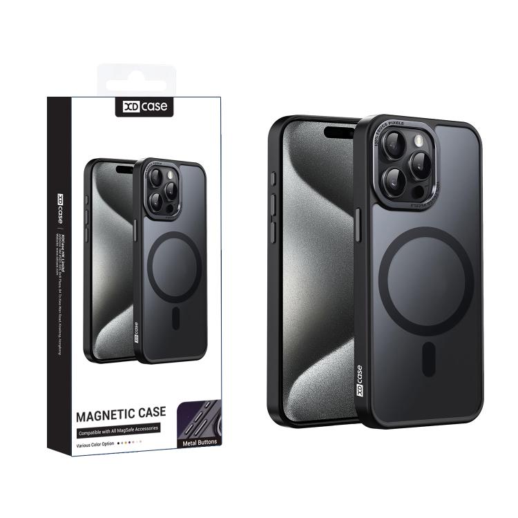 XDcase Metal Lens Frame Skin Feel Magnetic Phone Case, For iPhone 16 Pro Max, For iPhone 16 Pro, For iPhone 15 Pro Max, For iPhone 15 Pro