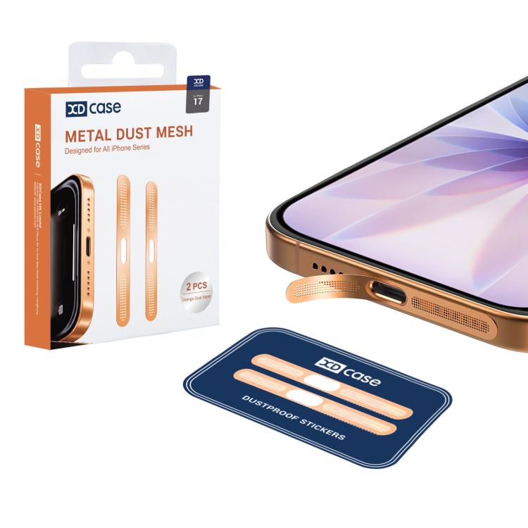 XDcase 2pcs Metal Dust Mesh Earpiece Dustproof Sticker, For iPhone 17 Pro, For iPhone 17 / 16