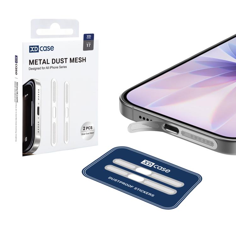 XDcase 2pcs Metal Dust Mesh Earpiece Dustproof Sticker, For iPhone 17 Pro, For iPhone 17 / 16