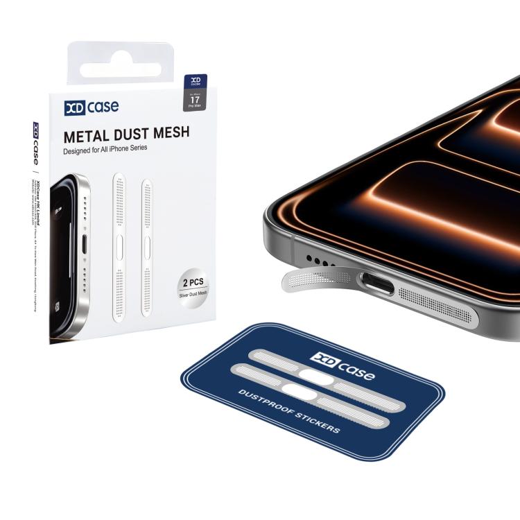 XDcase 2pcs Metal Dust Mesh Earpiece Dustproof Sticker, For iPhone 17 Pro Max