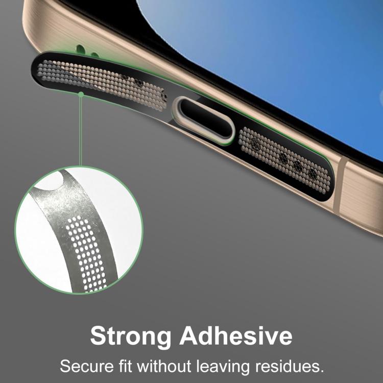 XDcase 4pcs Metal Dust Mesh Earpiece Dustproof Stickers with 4 Anti-Dust Plugs 1 Cleaning Brush, For iPhone 17 Pro Max