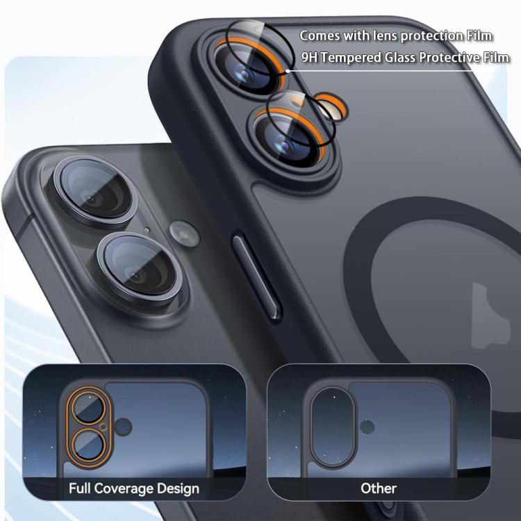 XDcase Skin Feel Magnetic Frosted Phone Case with Lens Film, For iPhone 16e, For iPhone 16 Pro Max, For iPhone 16 Pro, For iPhone 16 Plus, For iPhone 16, For iPhone 15 Pro Max, For iPhone 15 Pro, For iPhone 15 Plus, For iPhone 15