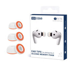 XDcase 3 Pairs Replacement Silicone Sponge Ear Tips, S/M/L Size, 3 Pairs S/M/L Size(White Orange), 3 Pairs S/M/L Size(White Purple)
