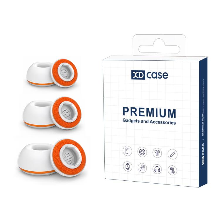 XDcase 3 Pairs Replacement Silicone Sponge Ear Tips, White Orange, Black Orange