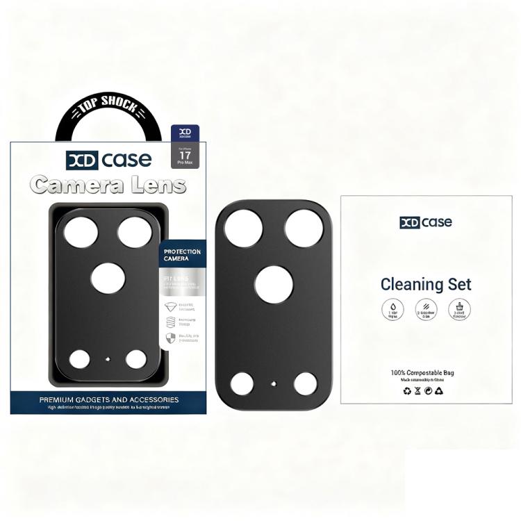 XDcase Metal Flat & Hollow Camera Lens Protector, For iPhone 17 Pro Max, For iPhone 17 Pro