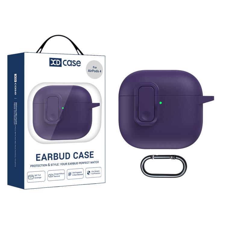 XDcase Faux Leather Texture Security Lock TPU Earbud Case, For AirPods Pro 3, For AirPods 4, For AirPods Pro 2 / 1