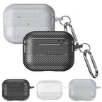XDcase Carbon Fiber Texture Earbud Case with Hook, For AirPods Pro 3, For AirPods 4