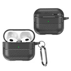 XDcase Carbon Fiber Texture Earbud Case with Hook, For AirPods 5 / 4, For AirPods Pro 3
