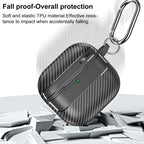 XDcase Carbon Fiber Texture Earbud Case with Hook, For AirPods 5 / 4, For AirPods Pro 3