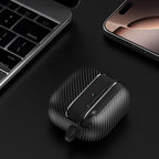 XDcase Carbon Fiber Texture Earbud Case with Hook, For AirPods 5 / 4, For AirPods Pro 3