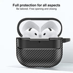 XDcase Carbon Fiber Texture Earbud Case with Hook, For AirPods 5 / 4, For AirPods Pro 3