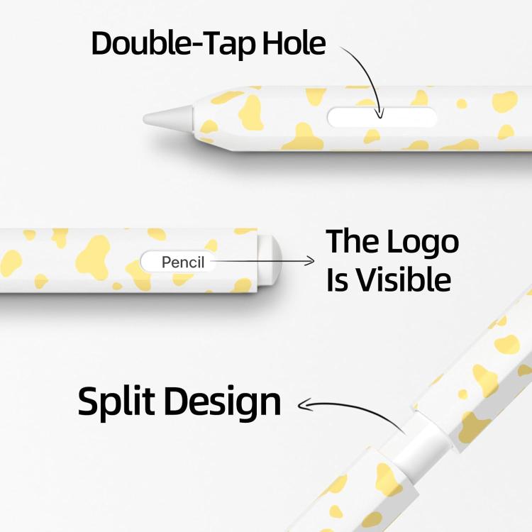 XDcase Cow Print Silicone Protective Stylus Pen Sleeve, For Apple Pencil Pro / 2, For Apple Pencil USB-C / 3