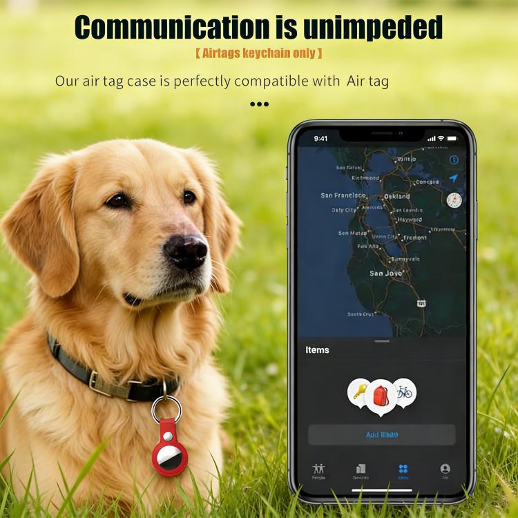 XDcase Vegan Leather Protective Case with Metal Ring, For AirTag