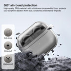 XDcase Transparent TPU Earbud Case with Silver Hook, For Samsung Galaxy Buds3 / 3 Pro / 3 FE