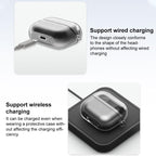 XDcase Transparent TPU Earbud Case with Silver Hook, For Samsung Galaxy Buds3 / 3 Pro / 3 FE