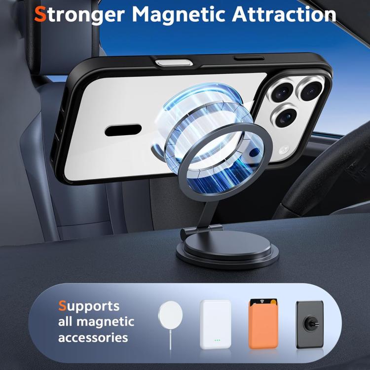XDcase JINDUN Clear Cover Independent Metal Button Magnetic Phone Case, For iPhone 17 Pro Max, For iPhone 17 Pro
