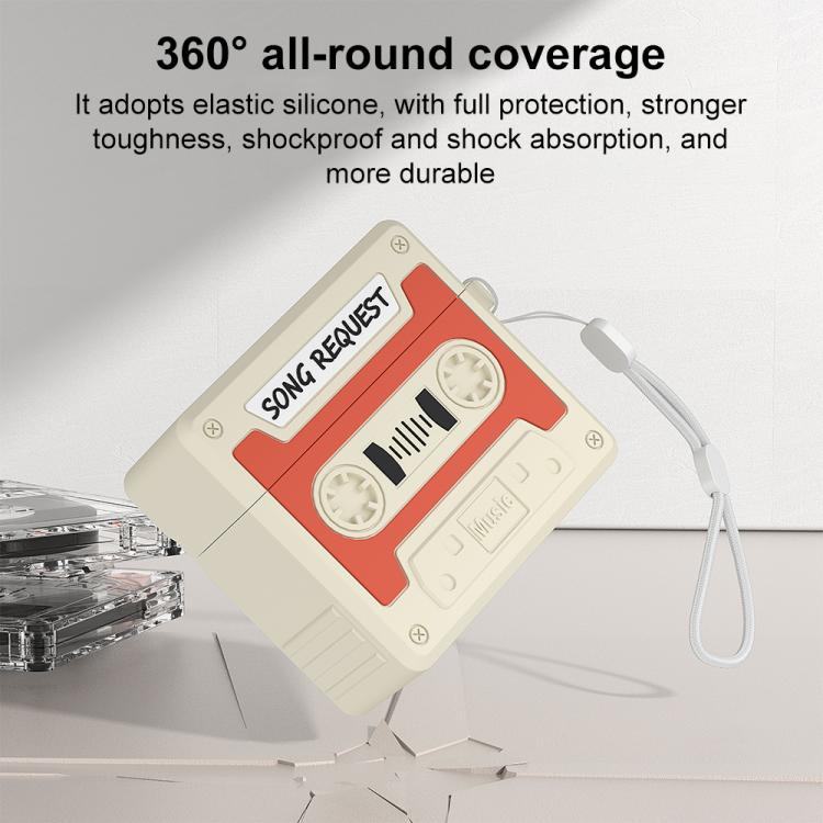 XDcase Retro Cassette Style Silicone Earbuds Case, For AirPods 5 / 4, For AirPods Pro 3, For AirPods Pro 2
