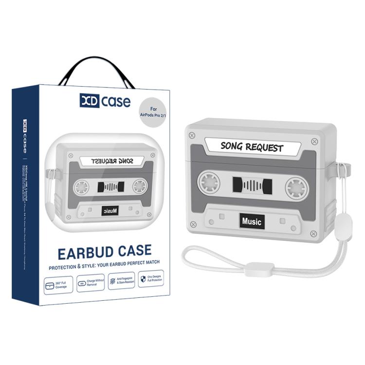 XDcase Retro Cassette Style Silicone Earbuds Case, For AirPods 5 / 4, For AirPods Pro 3, For AirPods Pro 2