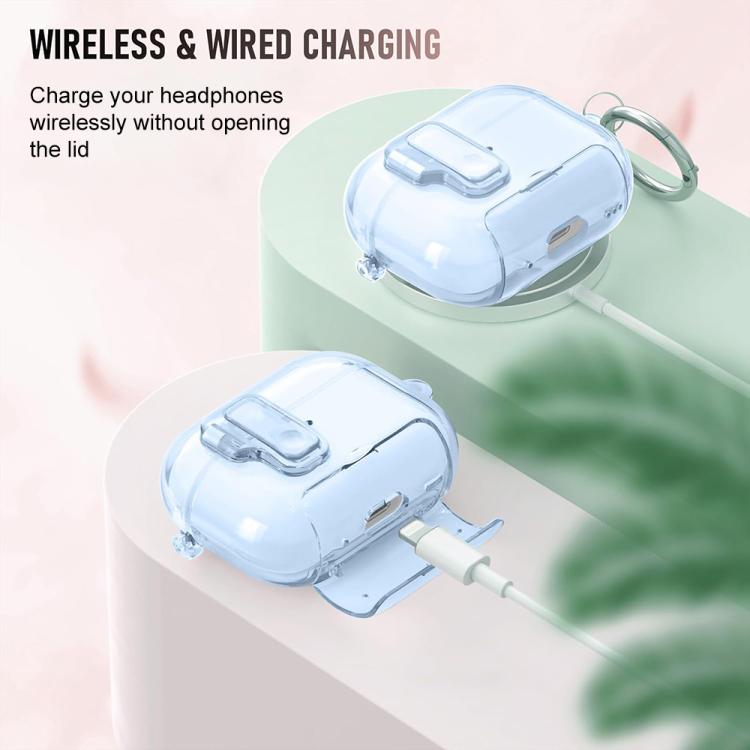 XDcase Clear TPU Auto Pop-Up Earbud Case with Holder, For AirPods 5 / 4, For AirPods Pro 3, For AirPods Pro 2