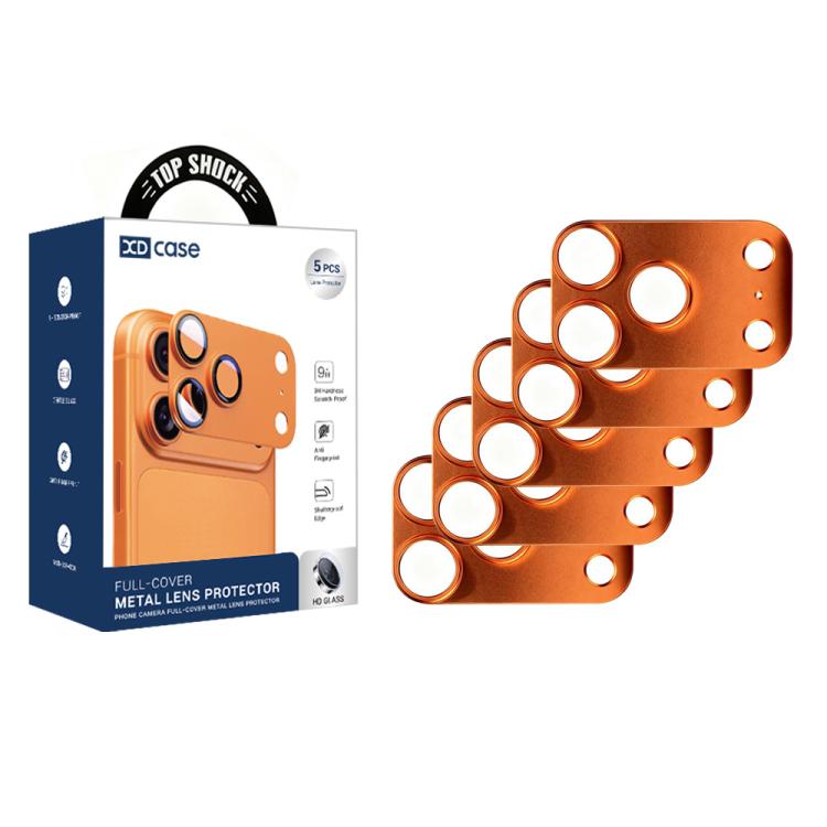 XDcase 5pcs Titanium Alloy Hollow Camera Lens Protector, For iPhone 17 Pro Max, For iPhone 17 Pro