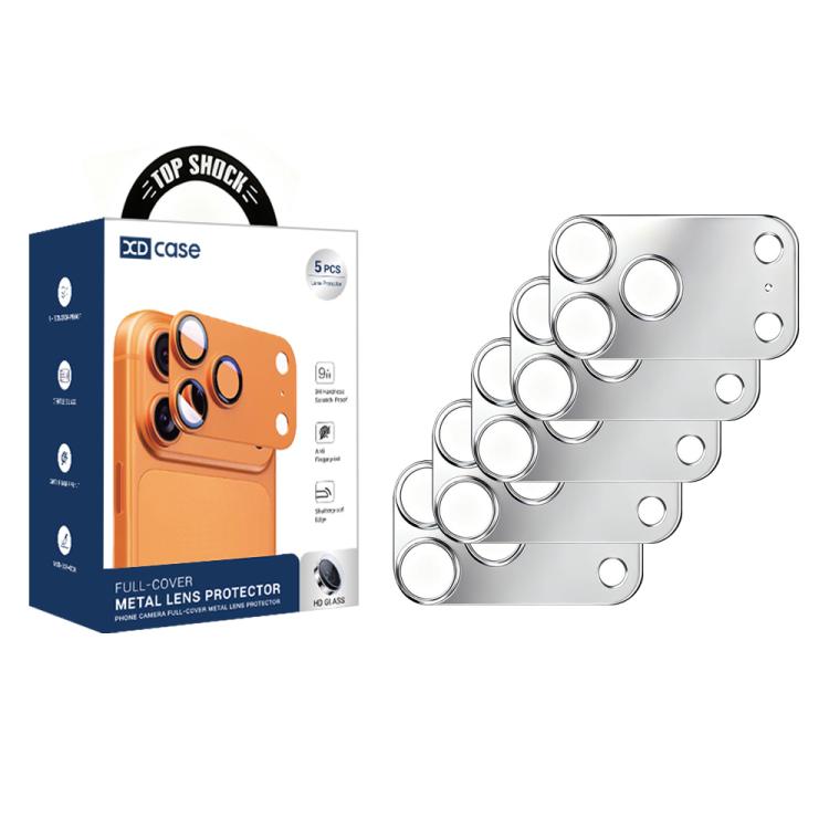 XDcase 5pcs Titanium Alloy Hollow Camera Lens Protector, For iPhone 17 Pro Max, For iPhone 17 Pro
