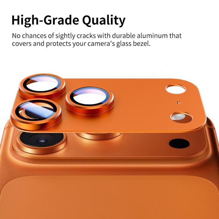 XDcase 5pcs Armor Full-Coverage Frosted Metal Camera Lens Ring Film, For iPhone 17 Pro Max, For iPhone 17 Pro