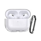 XDcase Transparent TPU Earbud Protective Case with Carabiner, For AirPods Pro 3, For AirPods 4, For AirPods Pro 2 / 1