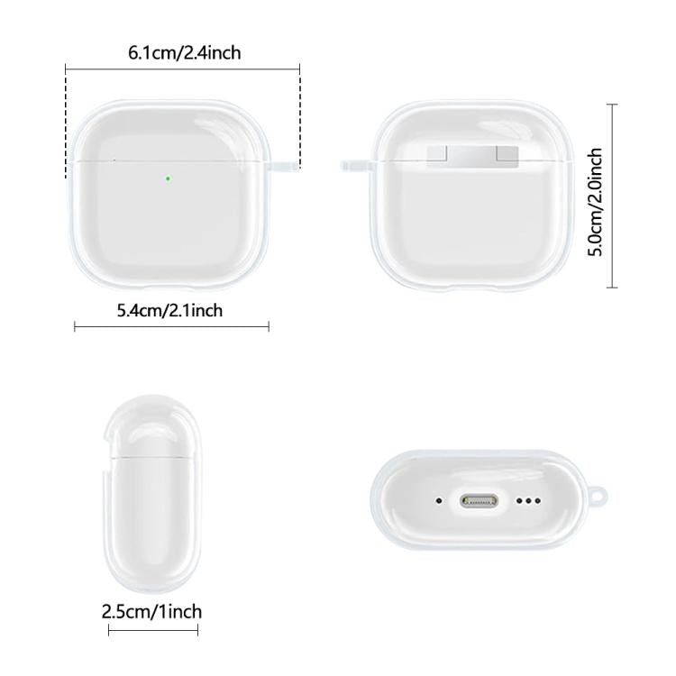 XDcase Transparent TPU Earbud Protective Case with Carabiner, For AirPods 5 / 4, For AirPods Pro 3, For AirPods Pro 2 / 1