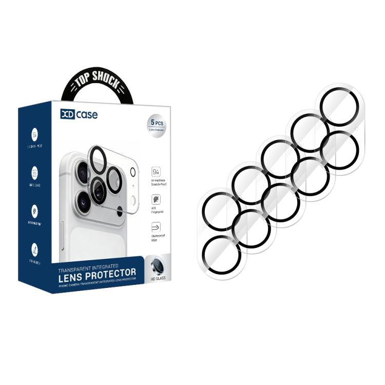 XDcase 5pcs Silkscreen Integrated Tempered Glass Back Camera Film, For iPhone 17 Pro Max, For iPhone 17 Pro, For iPhone 17, For iPhone Air