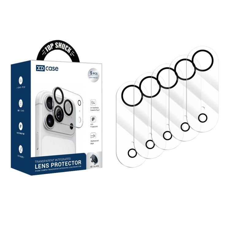 XDcase 5pcs Silkscreen Integrated Tempered Glass Back Camera Film, For iPhone 17 Pro Max, For iPhone 17 Pro, For iPhone 17, For iPhone Air