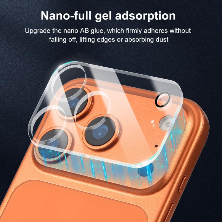 XDcase 5pcs Transparent Integrated Tempered Glass Camera Film, For iPhone 17 Pro Max, For iPhone 17 Pro, For iPhone 17, For iPhone Air