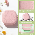 XDcase Floral Embossing Silicone Earbuds Case with Hook, For Samsung Galaxy Buds4 / 4 Pro