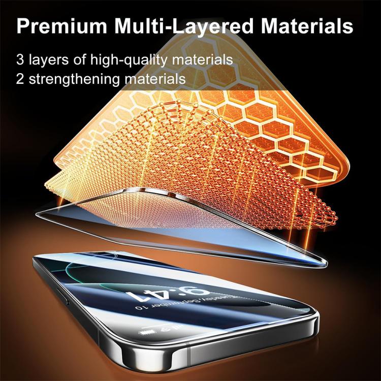 XDcase 5pcs / Pack Silk Screen Printed HD Tempered Glass Film, For iPhone 17 Pro Max, For iPhone 17 Pro, For iPhone 17, For iPhone 16 Pro Max, For iPhone 16 Pro, For iPhone 16 Plus, For iPhone 16, For iPhone 15 Pro Max, For iPhone 15 Pro               ...