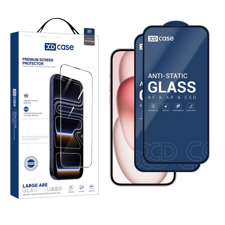 XDcase 2pcs / Pack Silk Screen Printed HD Tempered Glass Film, For iPhone 17 Pro Max, For iPhone 17 Pro, For iPhone 17, For iPhone 16 Pro Max, For iPhone 16 Pro, For iPhone 16 Plus, For iPhone 16, For iPhone 15 Pro Max, For iPhone 15 Pro               ...