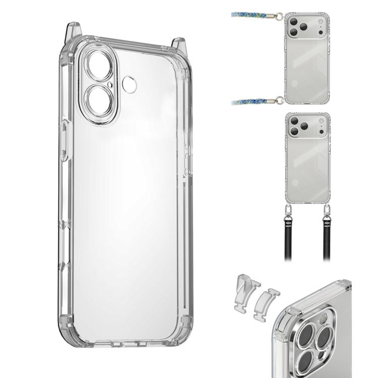 XDcase Candy DIY Detachable Lanyard Hole Shockproof Phone Case, For iPhone 17 Pro Max, For iPhone 17 Pro, For iPhone 17, For iPhone Air, For iPhone 16 Pro Max, For iPhone 16 Pro, For iPhone 16 Plus, For iPhone 16