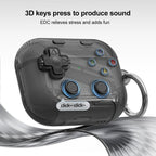 XDcase Transparent Retro Game Console Design Earbuds Case with Holder & Stress Relief Button, For AirPods Pro 3, For AirPods 4, For AirPods Pro 2 / 1