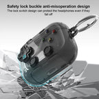 XDcase Transparent Retro Game Console Design Earbuds Case with Holder & Stress Relief Button, For AirPods Pro 3, For AirPods 4, For AirPods Pro 2 / 1