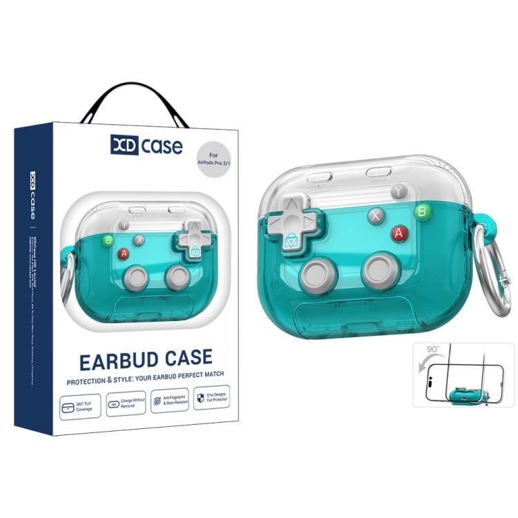 XDcase Transparent Retro Game Console Design Earbuds Case with Holder & Stress Relief Button, For AirPods Pro 3, For AirPods 4, For AirPods Pro 2 / 1